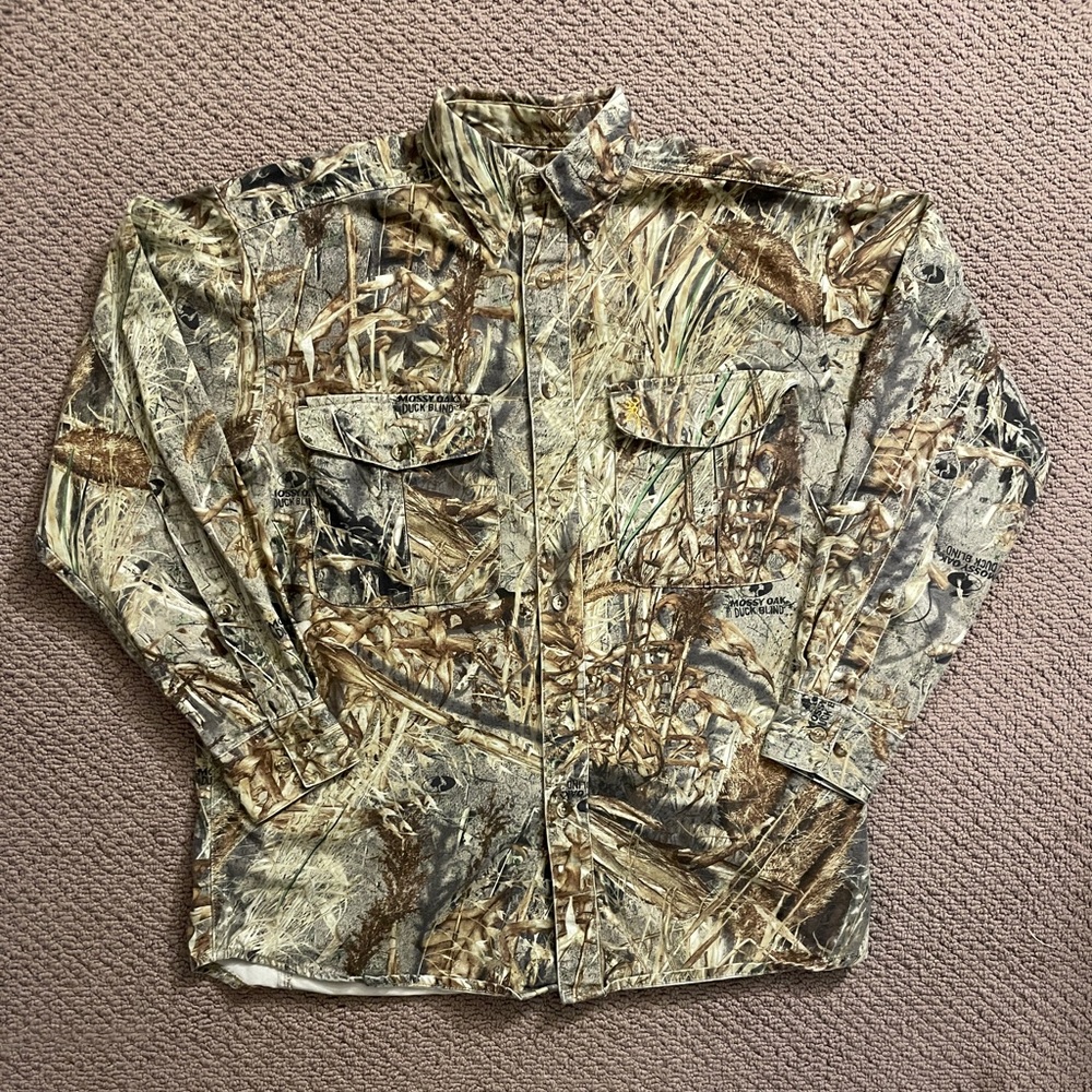 Browning Camo Button Down Shirt Size Medium
